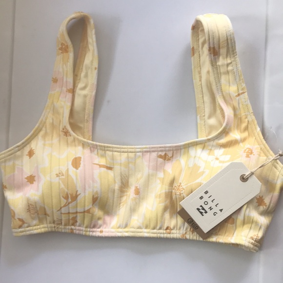 Billabong make you mine tank bikini top size medium/10 yellow fade NWT - Picture 3 of 6